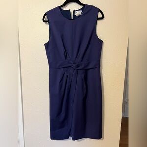 J. Crew Navy Sleeveless Twist-Waist Midi Dress